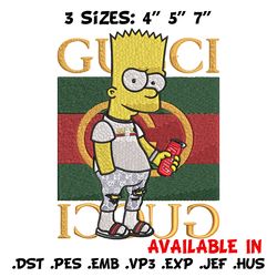 bart gucci embroidery design, gucci embroidery, embroidery file, logo shirt, sport embroidery, digital download