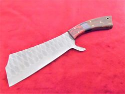 custom handmade damascus steel cleaver camping hunting butcher chopper meatknife