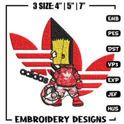 bart racer adidas embroidery design, adidas embroidery, brand embroidery, embroidery file, logo shirt, digital download