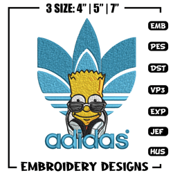 bart simpson adidas embroidery design,adidas embroidery, brand embroidery, embroidery file, logo shirt, digital download