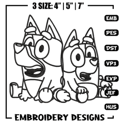 bluey bingo coloring pages embroidery, bluey embroidery, embroidery file, cartoon design, logo shirt, digital download.
