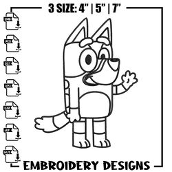 bluey coloring pages embroidery, bluey embroidery, embroidery file, cartoon design, logo shirt, digital download.