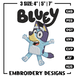 bluey embroidery, bluey cartoon embroidery, cartoon embroidery, cartoon shirt, embroidery file, digital download.