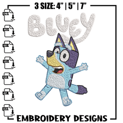 bluey embroidery, bluey cartoon embroidery, cartoon embroidery, cartoon shirt, embroidery file, instant download.