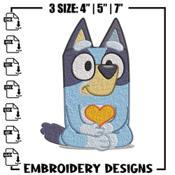 bluey embroidery, bluey cartoon embroidery, cartoon embroidery, embroidery file, cartoon shirt, digital download.