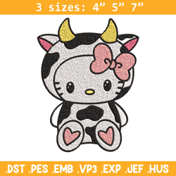 cow hello kitty embroidery design, cow hello kitty embroidery, cartoon design, embroidery file, digital download.