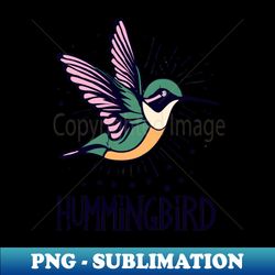 hummingbird illustration with colorful typography childrens book style - modern sublimation png file - transform your sublimation creations