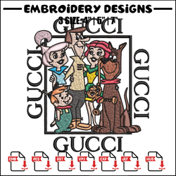 gucci jetsons embroidery design, gucci jetsons embroidery, cartoon design, gucci logo, embroidery file, instant download