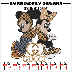 gucci mickey and minnie embroidery design, disney embroidery, disney design, embroidery file, digital download.