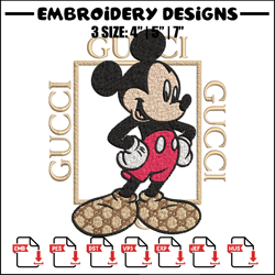 gucci mickey mouse embroidery design, gucci embroidery, disney design, embroidery file, cartoon shirt, instant download.