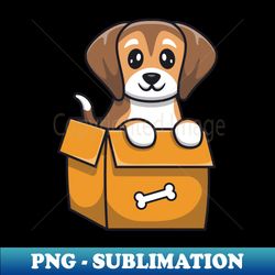 cute dog playing in box - aesthetic sublimation digital file - capture imagination with every detail