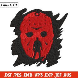 jason voorhees embroidery design, horror embroidery, horror design, embroidery file, logo shirt, digital download.