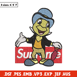 jimimy cricket supreme embroidery design, jimimy cricket embroidery, cartoon design, embroidery file, instant download.