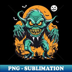 Scary halloween monster grinning design for party gift for him her friend - Special Edition Sublimation PNG File - Instantly Transform Your Sublimation Projects