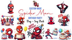 spider-man birthday bundle - 119 png & svg files, superhero party supplies, svg bundle, digital download, instant