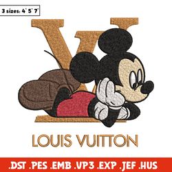 mickey louis vuitton embroidery design, lv embroidery, embroidery file, brand embroidery, logo shirt, digital download