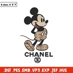 mickey mouse chanel embroidery design, chanel embroidery, brand embroidery, embroidery file, logo shirt,digital download