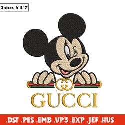 mickey mouse gucci embroidery design, gucci embroidery, embroidery file, brand embroidery, logo shirt, digital download