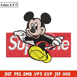 mickey mouse supreme embroidery design, disney embroidery, embroidery file, disney design,  logo shirt, digital download