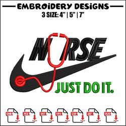 nurse nike embroidery design, nurse nike embroidery, nike design, embroidery file, logo shirt, instant download