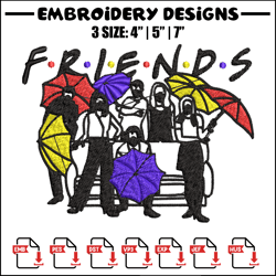 people umbrella friends embroidery design, logo embroidery, logo design, embroidery file, logo shirt, digital download.