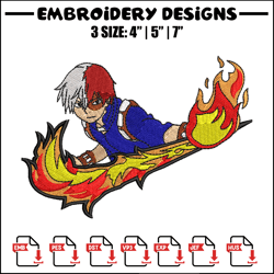 shoto todoroki nike embroidery design, my hero academia embroidery, nike design, anime design, digital download