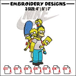 simpson family nike embroidery design, simpson cartoon embroidery, nike design, embroidery file, instant download.