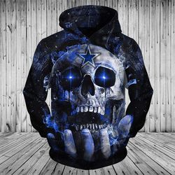 Dallas Cowboys Skull Hoodie 3D Style3809 All Over Printed