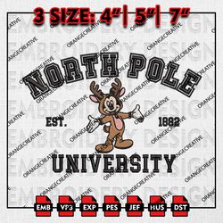 north pole mickey university embroidery files, christmas embroidery designs, machine embroidery file, digital download