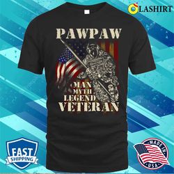 veterans day shirt, paw paw the veteran the myth the legend t-shirt - olashirt