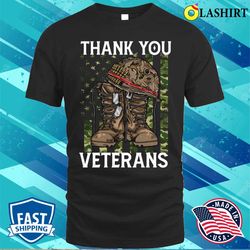 thank you veterans shirt, thank you veterans military boots american flag shirt - olashirt