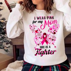 new breast cancer awareness, i wear pink for my mom, breast cancer shirt - olashirt