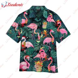 Pink Flamingo Christmas Spirit Hawaiian Shirt  Wear Love, Share Beauty