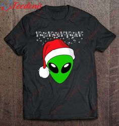 alien christmas santa hat funny christmas alien shirt, christmas clothes family  wear love, share beauty