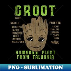 marvel guardians of the galaxy vol 2 cute groot skills - sublimation-ready png file - perfect for sublimation mastery