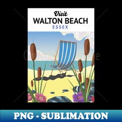 walton beach essex travel poster - stylish sublimation digital download - perfect for sublimation art