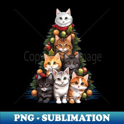 cat christmas tree - high-quality png sublimation download - unleash your creativity