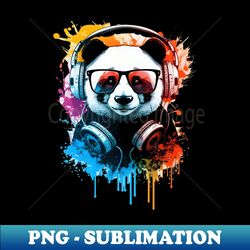 Panda Rocks the Show Funny and Cute Album Cover Art with a Touch of Freddy Mercury and Queen - Exclusive PNG Sublimation Download - Transform Your Sublimation Creations