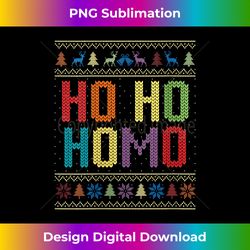 Ho Ho Homo Christmas Gay Funny Pride Santa LGBT Ugly Gifts V-Neck - Bespoke Sublimation Digital File - Customize with Flair