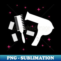 hair salon hairdresser logo hair dryer brush - special edition sublimation png file - bring your designs to life