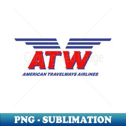 american travelways airlines - premium png sublimation file - create with confidence