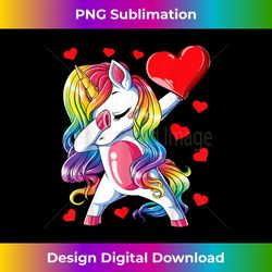 Dabbing Unicorn Heart Valentines Day Girls Women Rainbow Dab - Sublimation-Optimized PNG File - Challenge Creative Boundaries