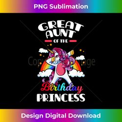 Great Aunt Of The Birthday Princess Unicorn Rainbow Bday - Sleek Sublimation PNG Download - Channel Your Creative Rebel