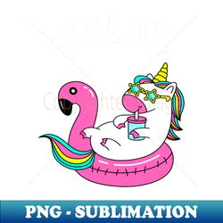 relaxing unicorn funny chilling in pool - unique sublimation png download - unleash your inner rebellion