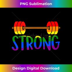 gay pride strong gym rainbow barbell tank - edgy sublimation digital file - customize with flair