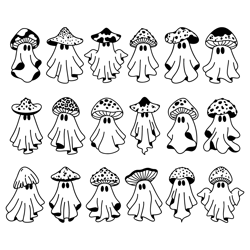 ghost bundle svg, magic mushroom svg, spooky season svg, scary svg, ghost outline png, halloween shirt svg, witchcraft s