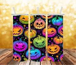 Pumpkin Halloween Tumbler PNG, 3D Halloween Tumbler, Straight Design 20oz/ 30oz Skinny Tumbler PNG, Instant download