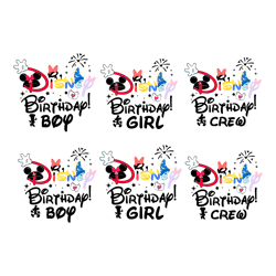 bundle birthday crew svg, birthday boy girl svg, family vacation svg, vacay mode, magical kingdom, svg, png files for cr