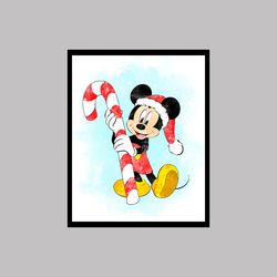 mickey mouse christmas baby disney art print digital files new year nursery room watercolor