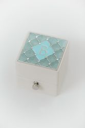 handmade engagement jewelry box, swarovski crystals, grand leather wedding ring box guilloche enamel, vintage proposal